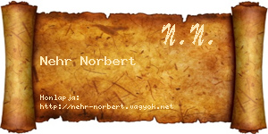 Nehr Norbert névjegykártya